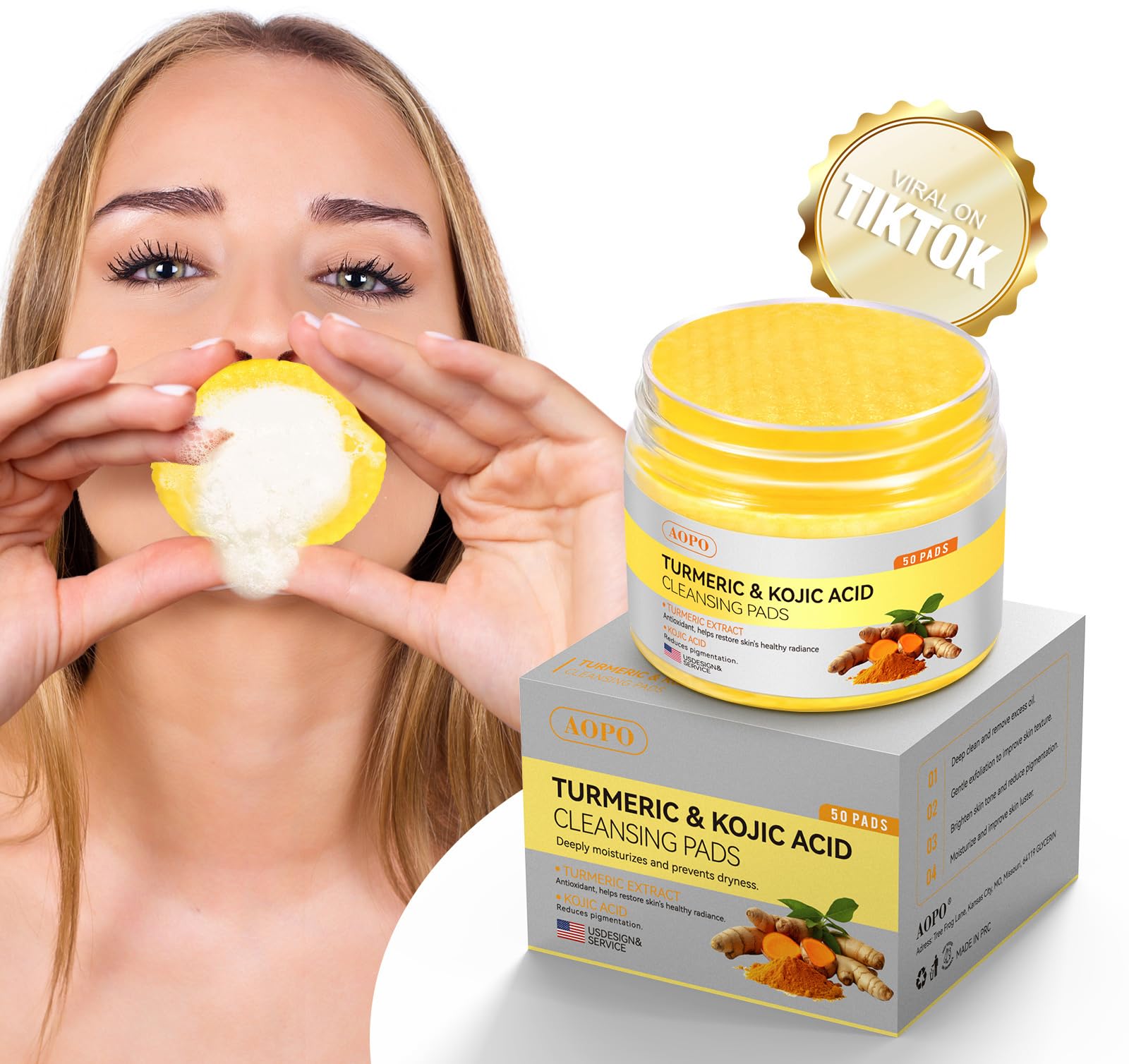 Kojic Acid and Turmeric Cleansing Pads